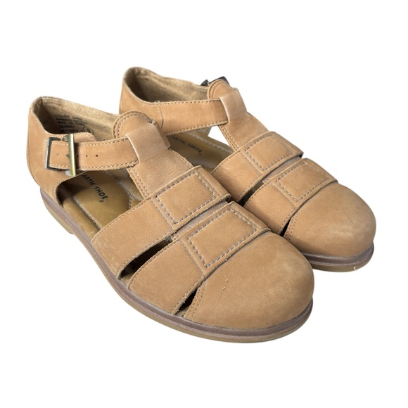 Earth Shoe Heather Womens Tan Suede Leather Comfort Shoes Sz 9 Fisherman Sandals - Picture 14 of 15